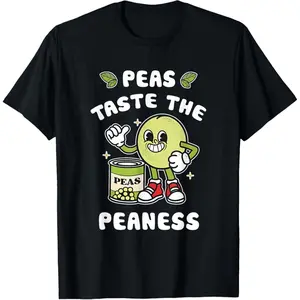 Taste the Peaness Quirky Green Pea Pod Design T-Shirt Unisex
