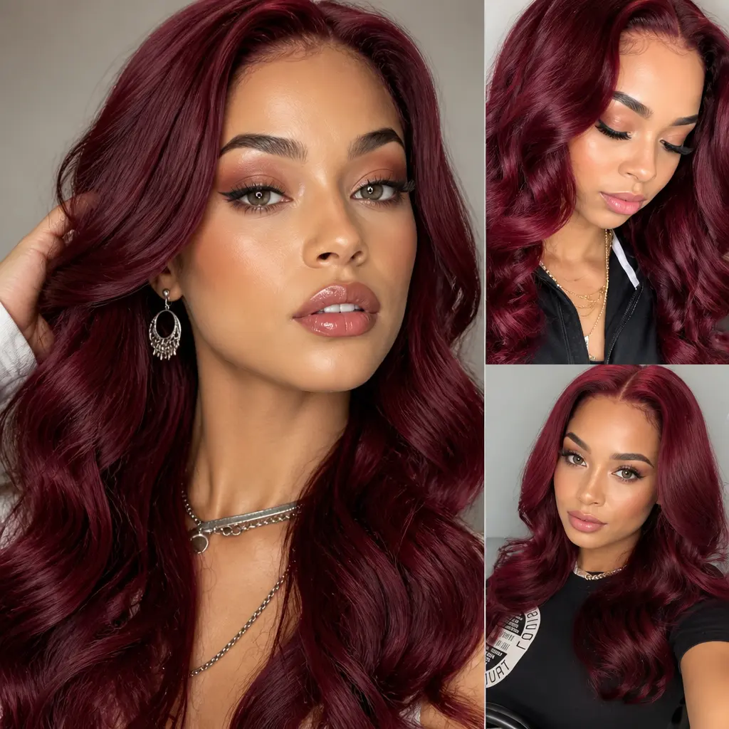 Women's Synthetic Lace Front Wig - Middle Part, Silky Long Straight, Realistic Hairline, African-American Style Full Wig for Daily Use, Parties