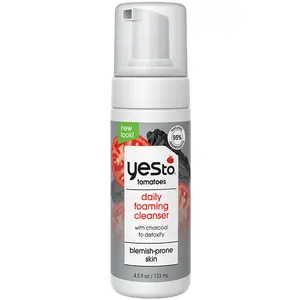 tomatoes daily foaming cleanser with charcoal to detoxify blemish-prone skin
