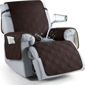 1pc 100% Waterproof Recliner Chair Cover, Non Slip Recliner Covers for Recliner Chair with Pocket, Pet Scratch-Resistant Sofa Slipcover, Washable Furniture Protector, Easy to Install for Bedroom, Office, Living Room, Valentine's Day House Home Decor