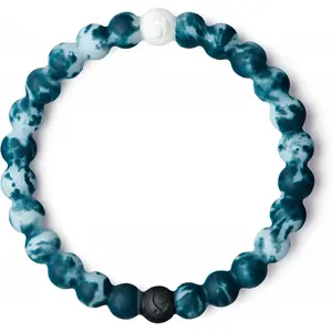 Hawaiian Silicone Beaded Bracelets for Women & Men, The Surf Collection - Ohana Beach Jewelry Fashion Bead Bracelet with Black & White Beads - Ring Bangle Slide-On S