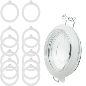 12-Pack Silicone Sealing Rings for Glass Jars – Airtight, Leakproof Replacement Gaskets, White