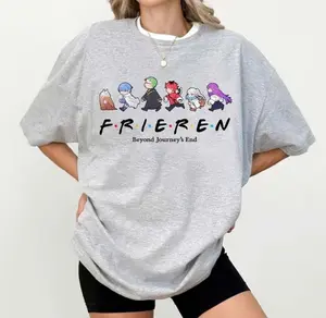 Frieren Beyond Journey's Shirt, Unisex Cute Chibi Cartoon Shirts, Bootleg Inspired Merch Gift, Short Sleeve, Menswear Top Underwear Streetwear