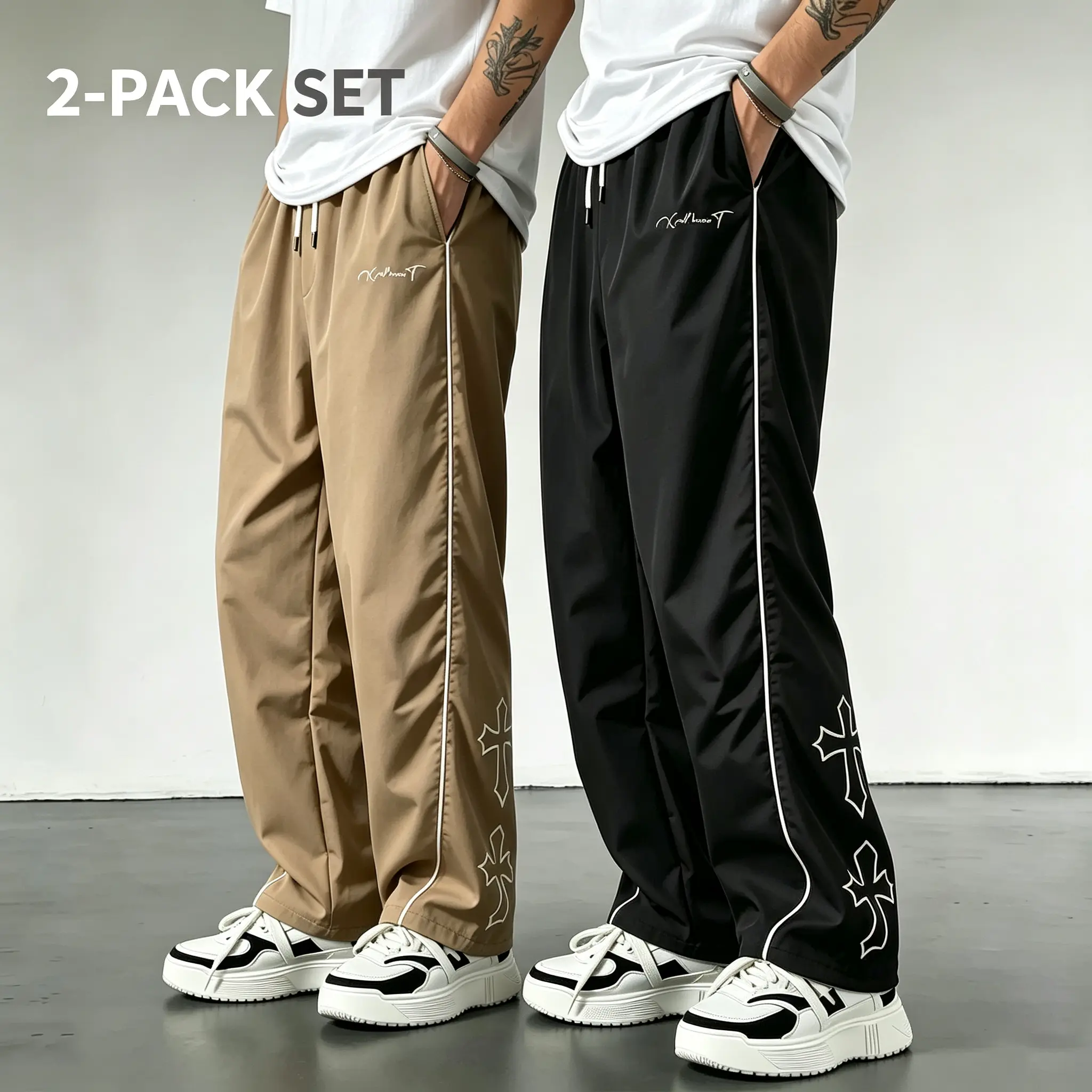 2-Pack,Men's Casual Athletic Long Pants,