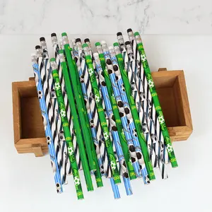 12/24count Football Wooden Pencils Kids Soccer Sport Theme Birthday Party Favors Boy Back To School Gift Pinata Fillers Supplies