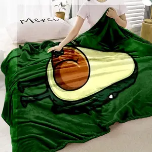 Avocado Pattern Blanket, Soft Comfortable Throw Blanket, Air-conditioned Room Blanket, Warm Nap Blanket for Home Office Travel Camping, Fluffy Blanket