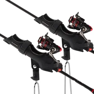 Hitorhike Pro Bank Fishing Rod Holder 2-Pack - 360° Tool-Free Adjustable with GentleGrip/PowerLock, Heavy-Duty Hands-Free Mount for Quick Shore Setup