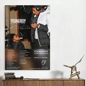 Poster Album Cover Canvas Art Print – A Thematic Wall Decor Piece Designed for Teen Bedrooms, Game Rooms, Study Areas, or Home Theaters, and a Focused Gift Choice for Music and Anime Enthusiasts.