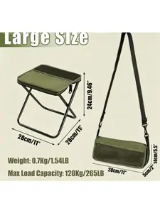Portable Folding Camping Stool with Storage Pouch – Ultralight Compact Backpack Chair for Hiking, Fishing, Beach & Travel, Supports 265 lbs