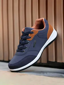 Men's Casual Sports Shoes Size 38-47, Classic Fashion Trendy Walking Sneaker Lace-Up Patchwork Sneakers, Suitable for Outdoor Travel Parties Work Sport Flats, Casual Sporty Sneakers, Lifestyle Sneakers