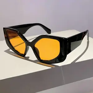 Women's Polygonal Cat Eye Glasses – Black Frame Sleek Geometric Fashion Eyewear for Daily Formal Wear