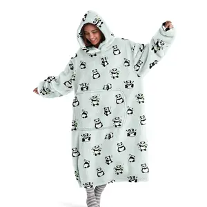 hoodie blanket，Wearable Blanket，Cozy Hooded Blanket, Cute Panda Hooded Blanket, Wearable Soft Comfort Home Clothing, Indoor Outdoor Warm Gear, Unisex Adult Sleepwear，Christmas Gift,Valentine's Day gift