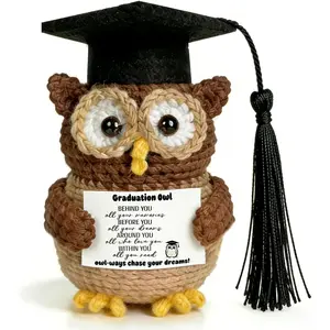 Graduation Gifts for Girl Boy, 2026 Graduates Handmade Emotional Positive Crochet, Back to School Gifts (Graduation Owl)