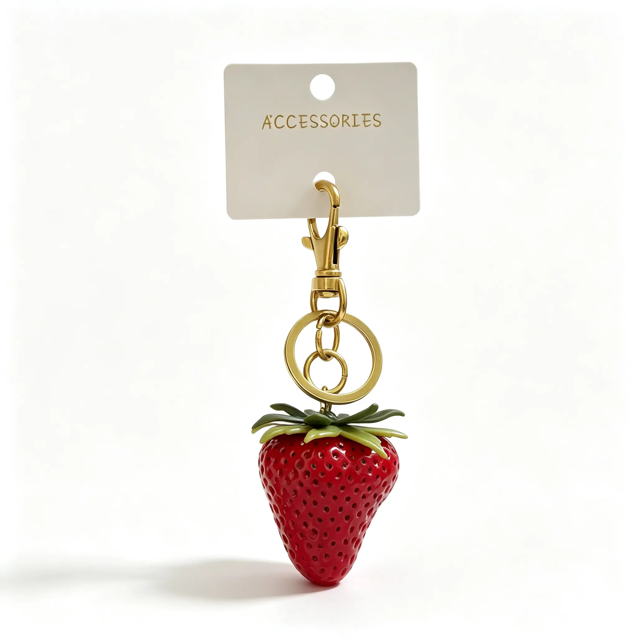 Cute 3D Strawberry Bag Charm Keychain