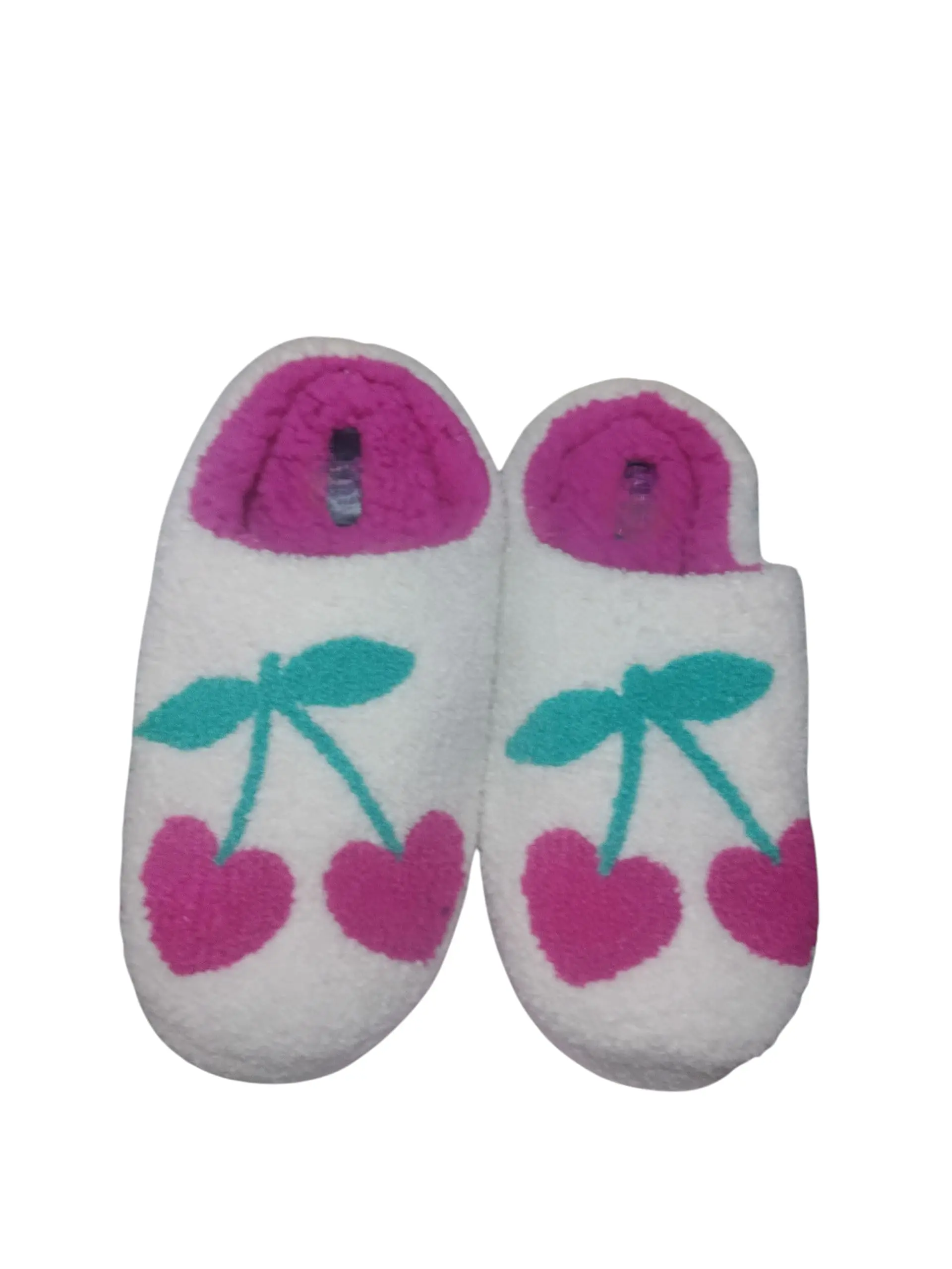 Women’s Memory Foam Slippers with Cherry Design – Soft Plush House Shoes, Non-Slip Indoor Slippers for Comfort & Style