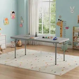 47" Rectangular Folding Table, Portable Folding Table for Indoor/Outdoor, Activity Table with Anti Slip Table Legs, Space Saving, Kids Foldable Table for Classroom