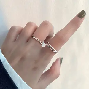 Chic Rhombus Cut Ring Stack| Trendy Index & Middle Finger Set