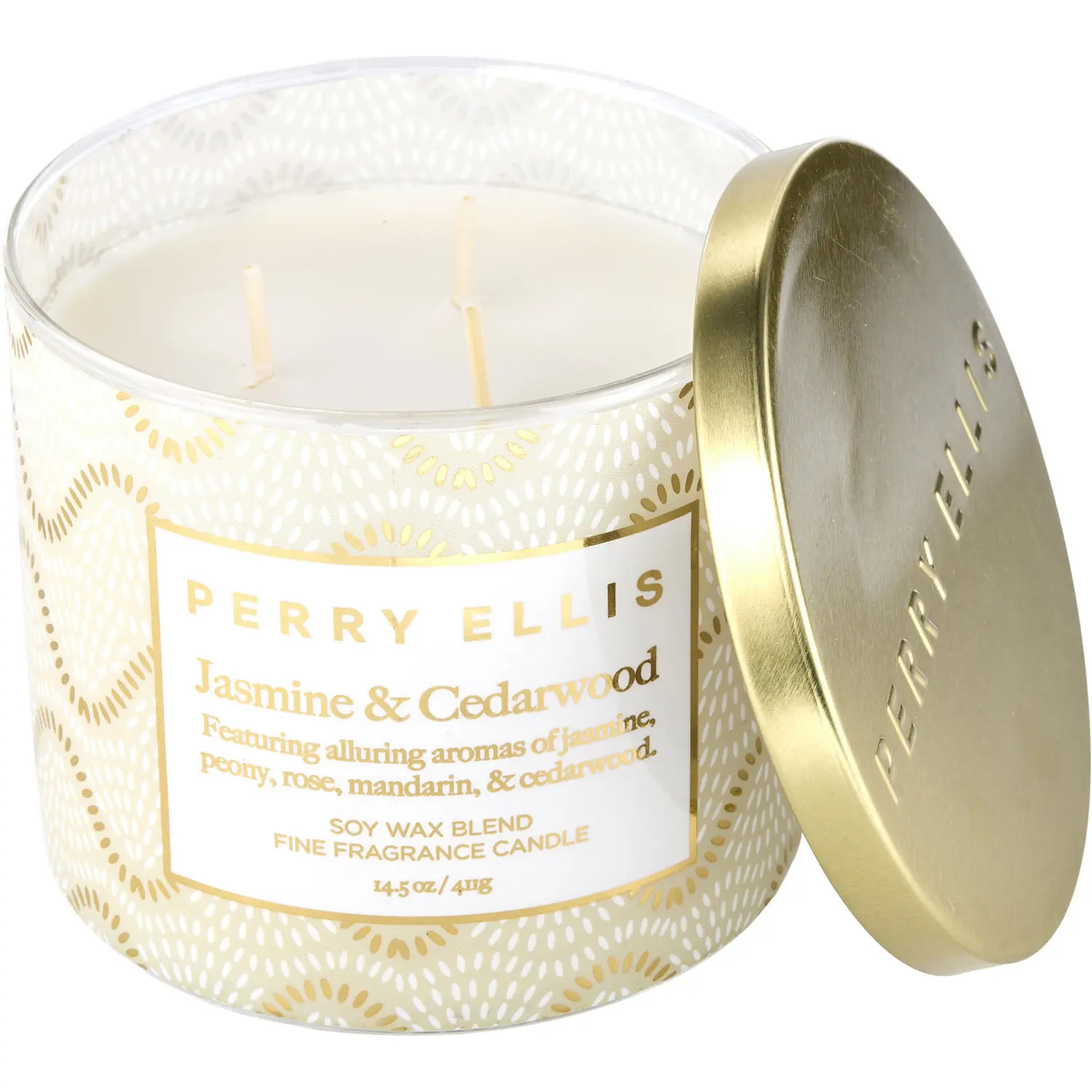 Perry Ellis Jasmine & Cedarwood By Perry Ellis Scented Candle For Unisex