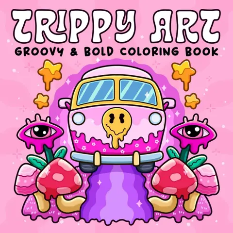 Adult Coloring Book - Office Art Supply for Relaxing Stress Relief, Bold Designs, Trippy Patterns, Abstract Animals, Whimsical Mushrooms, Aliens, Magic, Cute Creativity-Boosting Activity, Easy Fun Coloring Books with 40 Drawings