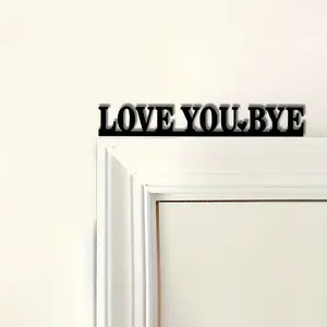 1pc 'Love You Goodbye' Door Decoration – Wooden Corner Accent Heart Plaque for Home, Perfect for Valentine's Day, Unique Gift Idea, Beautiful Door Frame Topper