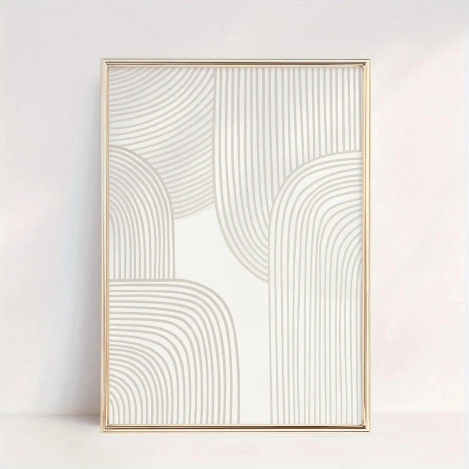 One Piece Vertical Frameless Minimalist Modern Abstract Line Art Wall Decor Neutral Beige Gray White Black Soft Tones Vertical Poster Vertical Wall Hanging for Living Room Bedroom Dorm Aesthetic