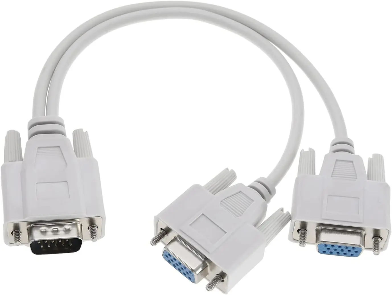 VGA 1 Male to 2 Female Splitter Cable Supports 800x600 to 1080p Resolution Connects PC Laptop Projector LCD TV LED Displays Y Splitter Monitor Cable