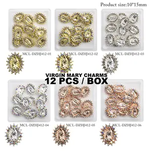 (Small version) 12 pcs bag Virgin Mary charms for Religious nails design