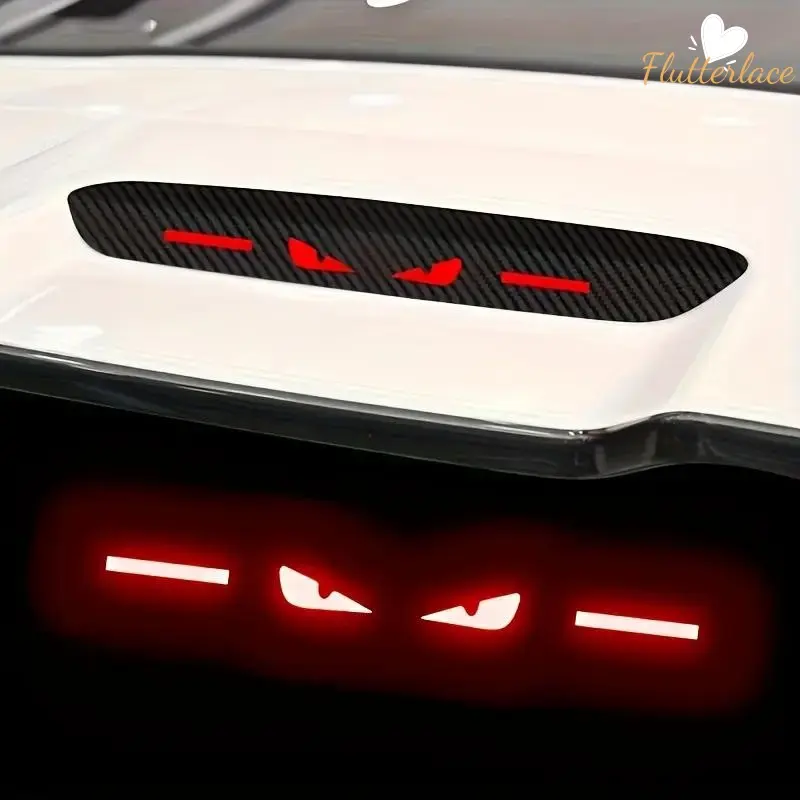 Carbon Fiber Brake Lamp Sticker - Durable PET High-Position Auto Light Cover, DIY Logo Paste Car Tail Safety Accessory, Universal Fit for Cars, Truck Accessories, SUVs (Front/Rear Installation) summerwins