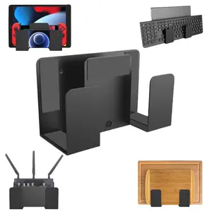 Wall-Mounted Storage Organizer Rack, Heavy-Duty Metal, Space-Saving, Compatible with Laptop, Keyboard, Router, Rust-Resistant, Home Office Use