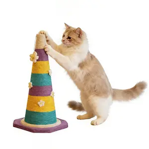 Premium Interactive Cat Tree Scratching Post – Durable Indoor Sisal Rope, Hanging Ball, Stable Base & Vibrant Design. Satisfies Natural Scratching Instincts & Protects Furniture.