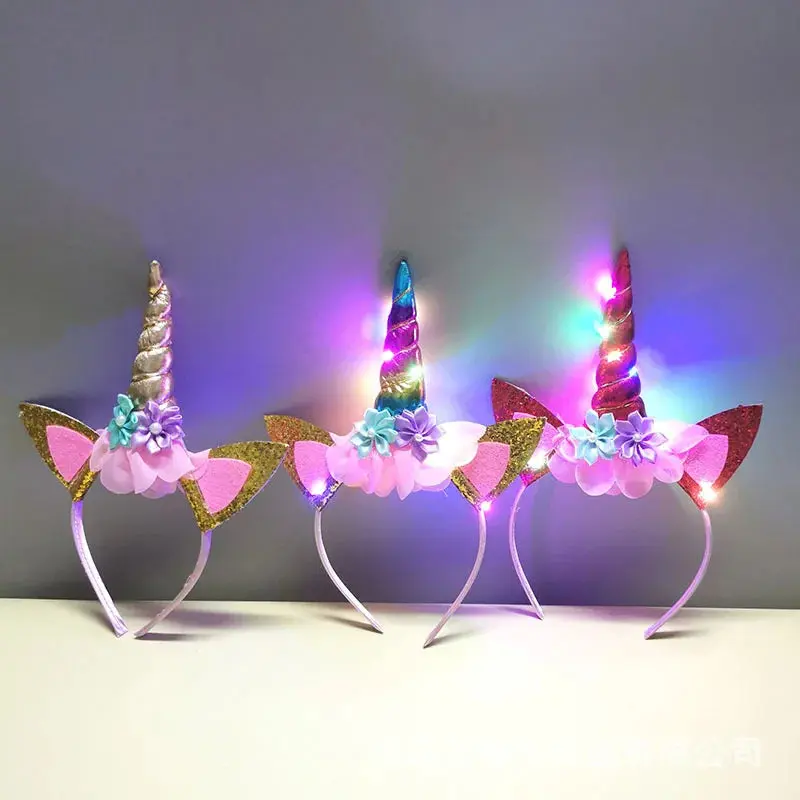 Halloween Cute Unicorn lHeadband for Girls with Lights