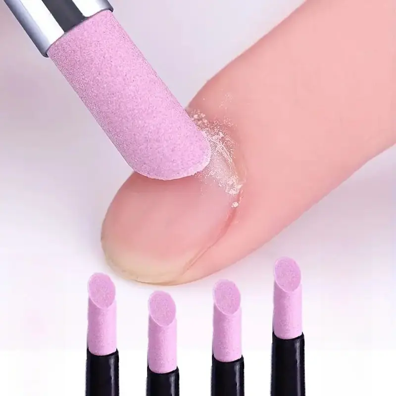[Quartz Nail Pen] 1/5pcs Quartz Push Nail Pen | Odorless Manicure Tool for Smooth Edges and Healthy Nails, Pink Purple Quartz Tip, Ergonomic Handle for Hand and Foot Care
