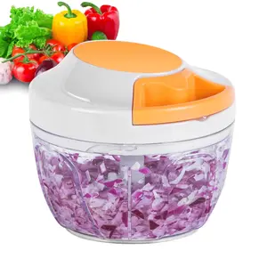 Manual Food Processor Vegetable Chopper, Portable Hand Pull String Garlic Mincer Onion Cutter for Veggies, Ginger, Fruits, Nuts, Herbs, etc.