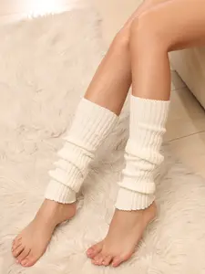 Women's Solid Leg Warmers, Fashionable Casual Cozy Warm Loose Socks for Fall & Winter, Women's Socks for Daily Wear