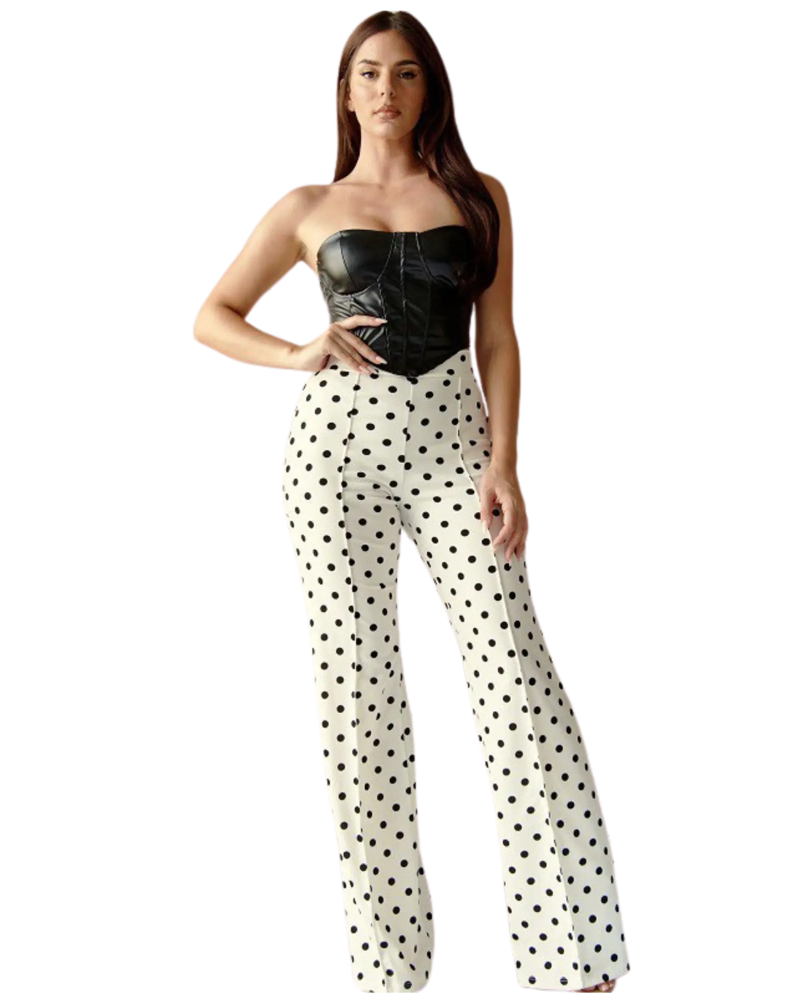 HIGH WAISTED POLKA DOT PANTS