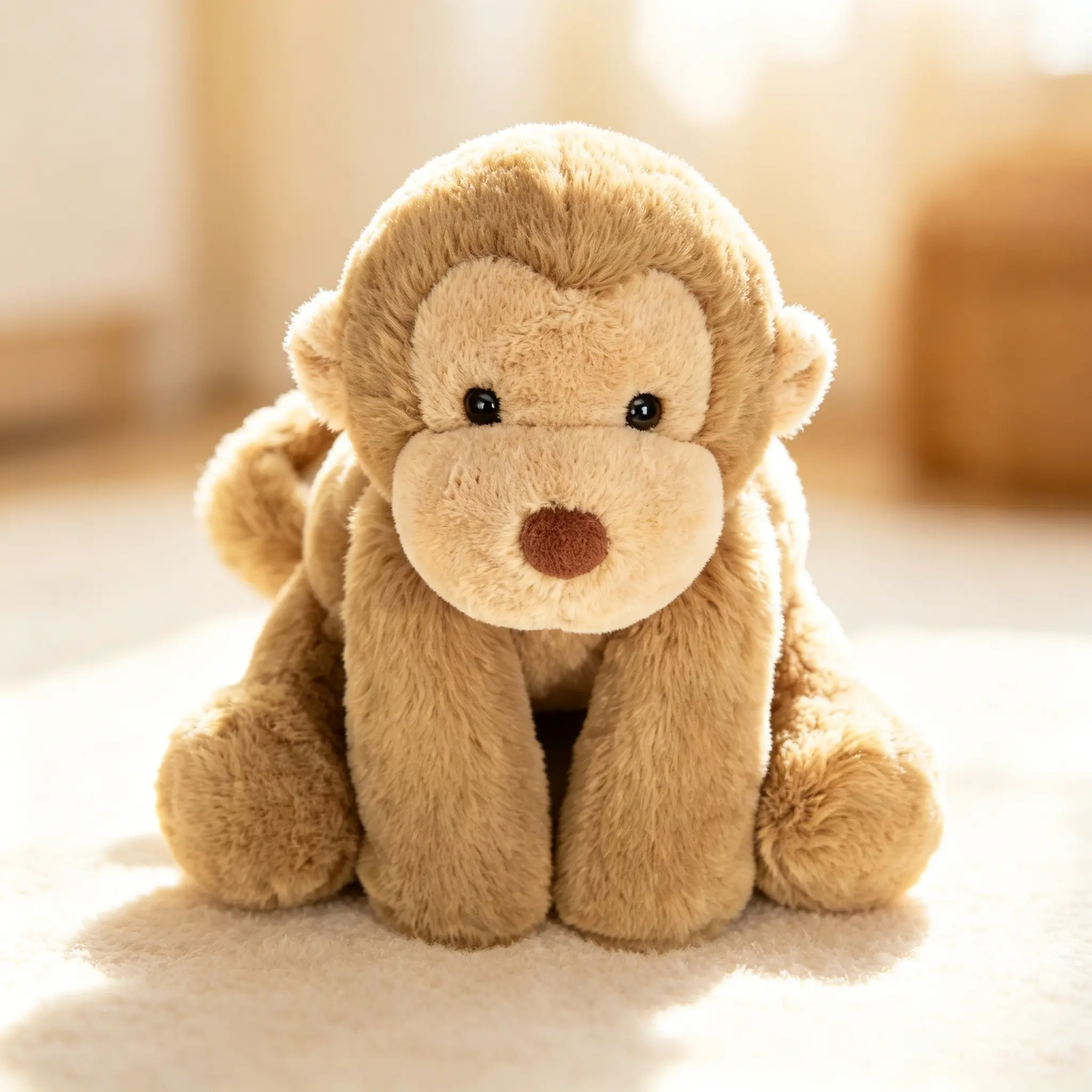 24cm Soft Smudge Monkey Plush Toy - Unisex Character Soft Plush Stuffed Toy, Adorable Zoo Huggable Premium Cotton Medium Doll for Kids Playtime & Holiday Presents, Soft Plush Stuffed Toys, Character Stuffed Toys