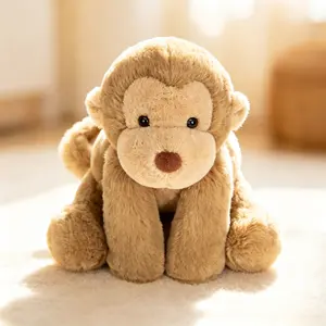 24cm Soft Smudge Monkey Plush Toy, Adorable Zoo Stuffed Animal with Huggable Silhouette, Premium Cotton Medium-Sized Doll for Kids Daily Play & Holiday Presents