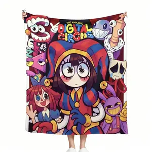 Ultimate Digital Circus Fan Gift - Mind-Bending Fantasy Themed Multiple Sizes Flannel Blanket, Super Soft For Trapped In VR Adventure Lovers,Christmas Gift,Gift For Men & Women, Vintage Blanket, Wrest Blanket
