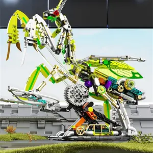 Mantis Building Blocks Set, Creative Blocks Building Toy with Light & Rotatable Parts, Educational Toy for Kids & Adults