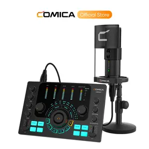 COMICA ADCaster C2 Sound Card with Multi-functional Audio Interface for Streaming/Podcasting/Recording Audio Mixer Voice Changer  Built-in 5.3BT Chipset Integrated XLR/6.35mm/3.5mm Interface