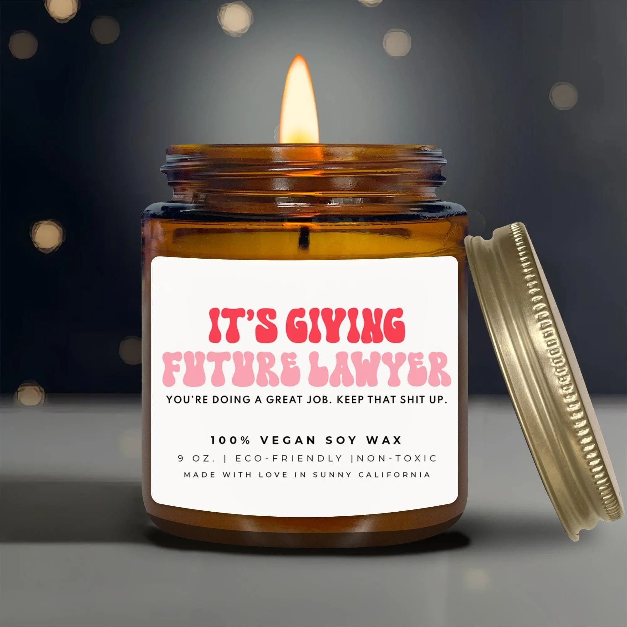 It's Giving Future Lawyer Candle, Law School Graduation Gift, New Lawyer Gifts, Passed the Bar Exam Candle, Law Degree Grad, (C-21PRO)