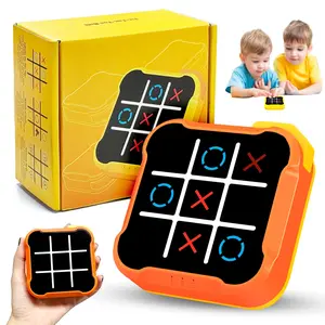 4-in-1 Electronic Handheld Puzzle Game Console - Tic Tac Toe, Memory Flash, Whack-A-Mole - Portable Game Toys for Kids 6+ - Educational Fun, Player vs Machine & Player vs Player Modes