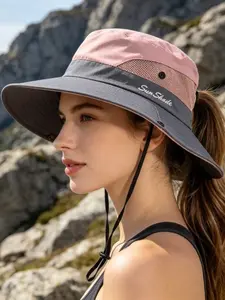 Summer Sun Protection Hiking Fisherman Hat, Unisex Wide Brim Fishing Cap, Outdoor UV Blocking Shade Hat for Walking and Camping
