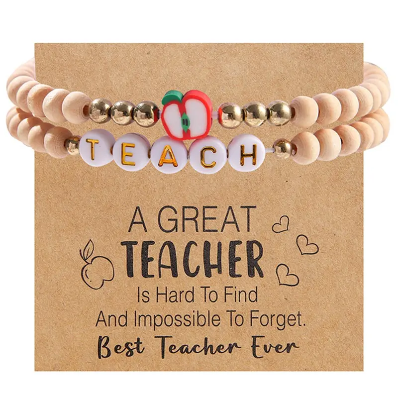Letter Link Bracelet, Teacher Appreciation Bracelet, Bracelet Sets, Fashionable High Quality Jewelry for Women & Girls, Ideal Mother's Day, Teacher's Day & Birthday Gift, Bracelets Set