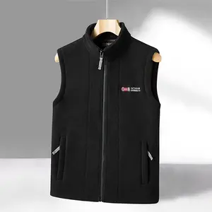 Men's Vest Jacket Windproof Lightweight Softshell Vest Zipper Pocket Sports Sleeveless Coat Men's Golf Vest Casual Black Gilet
