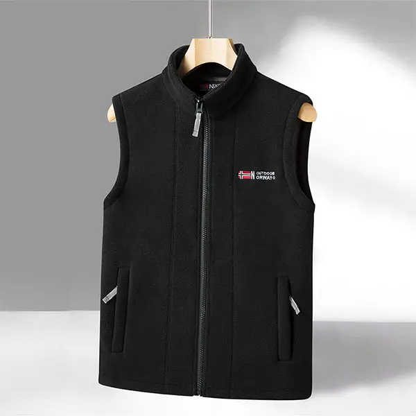 Men's Vest Jacket Windproof Lightweight Softshell Vest Zipper Pocket Sports Sleeveless Coat Men's Golf Vest Casual Black Gilet