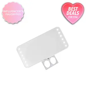 RIKI CUTIE Compact LED Pocket Mirror with Retractable Ring and 3 Dimming Stages for Daily On-the-Go Makeup