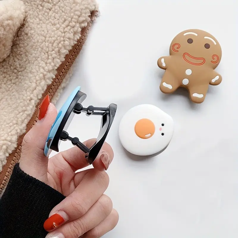 Cotton Shaped 3D Silicone Mobile Phone Stand Socket Pocket Finger Grip Ring Phone Holder Expanding Stand For All Mobile Phones Phone Mount