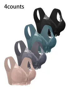 Women's Front Buckle Bralette Bra Set, Comfortable Medium Support Design, Daily Wear, Various Sizes, Fashionable Practical, Ideal Wardrobe Choice