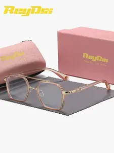 Reydix 1 Piece Unisex Exceptional Quality Full Frame Plano Glasses Fashionable And Versatile Style Square Frame Plano Glasses